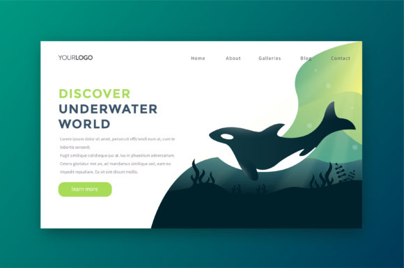 Discover Underwater Landing Page Design
