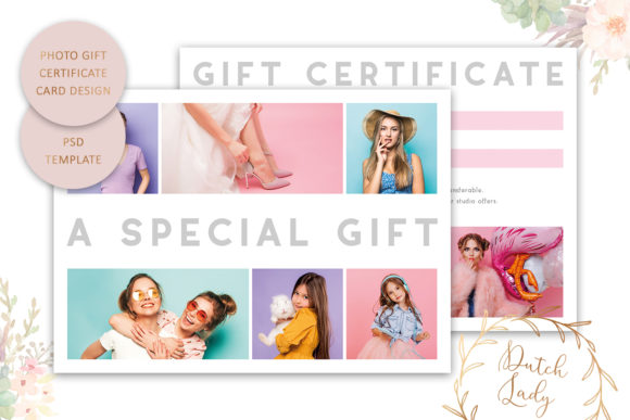 PSD Photo Gift Card Template 57