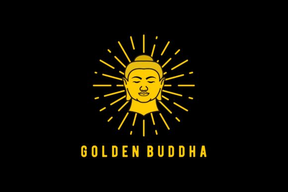 Shinning Gold Buddha Head Religion Sign: A Versatile Vector Design for Religious and Decorative Use