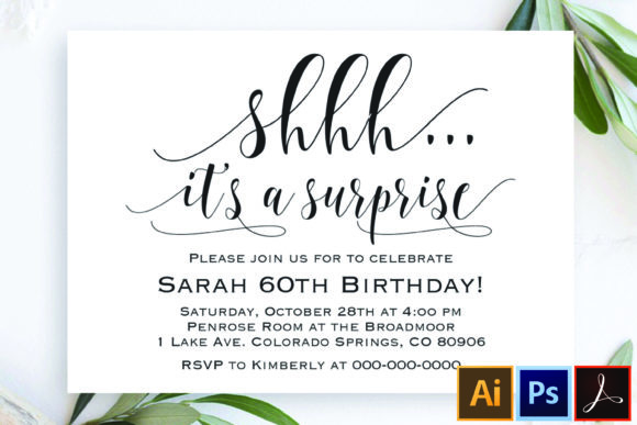 Surprise Party Invitation Template Shhh: Your Quick Design Fix